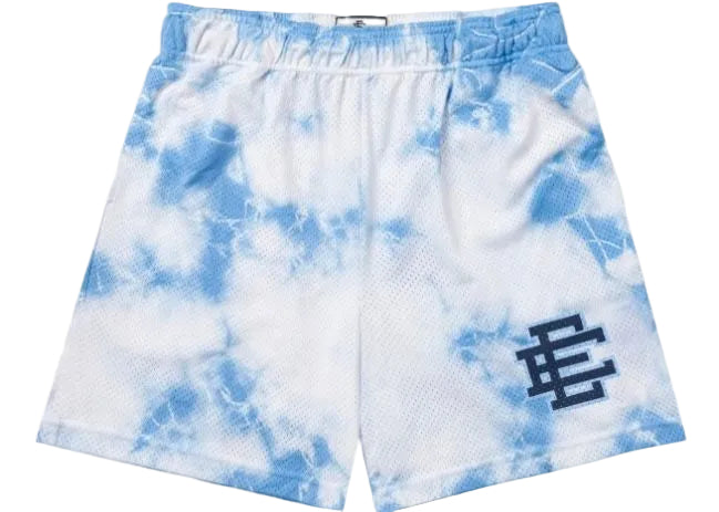 PANTALÓN CORTOS ERIC EMANUEL EE BASIC EN AZUL Y BLANCO TEÑIDO