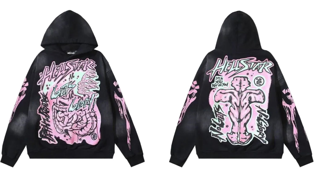 SUDADERA CON CAPUCHA HELLSTAR BRAINWASHED WITH BRAIN
