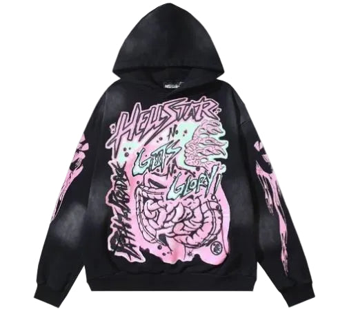 SUDADERA CON CAPUCHA HELLSTAR BRAINWASHED WITH BRAIN