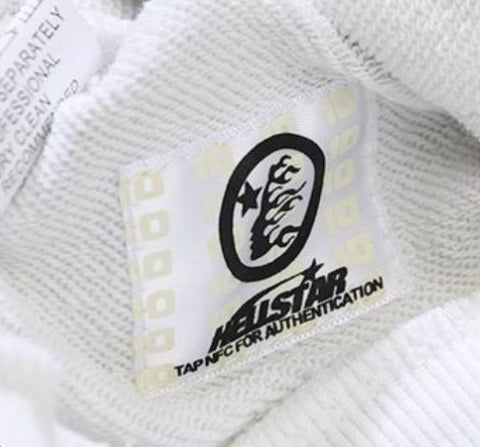 SUDADERA CON CAPUCHA HELLSTAR HSTAR RECORDS BLANCA