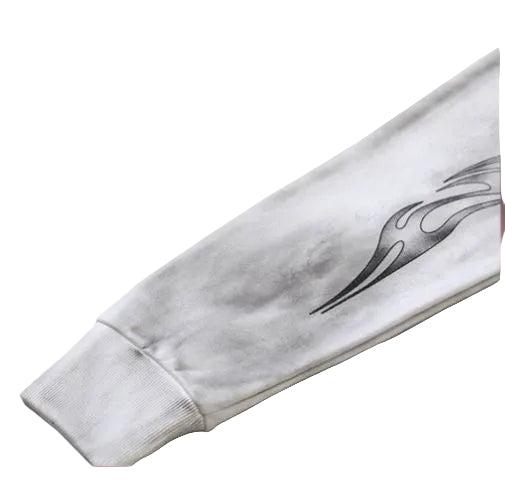 SUDADERA CON CAPUCHA HELLSTAR HSTAR RECORDS BLANCA