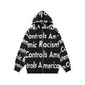 SUDADERA CON CAPUCHA DENIM TEARS X ARTHUR JAFA SYSTEMIC RACISM CONTROLS AMERICA ZIP UP HOODIE