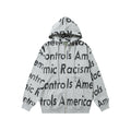 SUDADERA CON CAPUCHA DENIM TEARS X ARTHUR JAFA SYSTEMIC RACISM CONTROLS AMERICA ZIP UP HOODIE