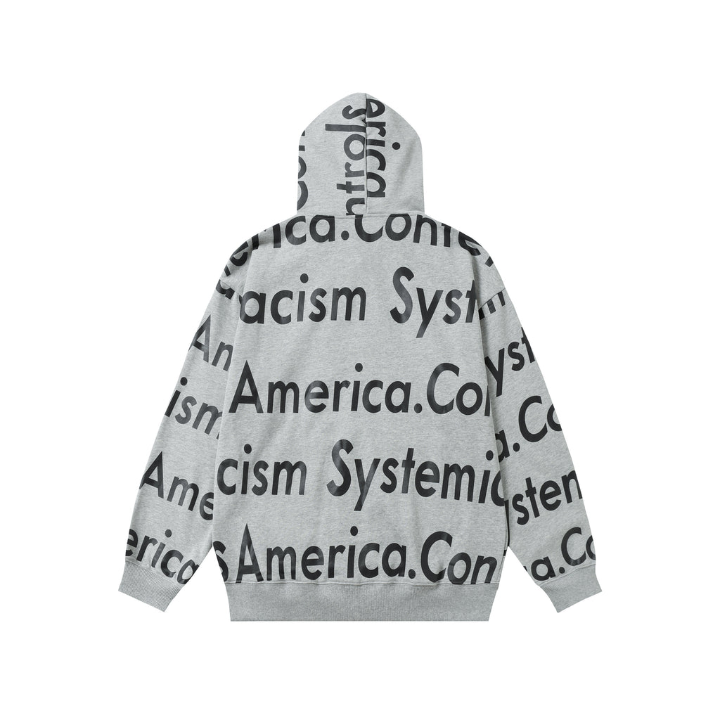 SUDADERA CON CAPUCHA DENIM TEARS X ARTHUR JAFA SYSTEMIC RACISM CONTROLS AMERICA ZIP UP HOODIE